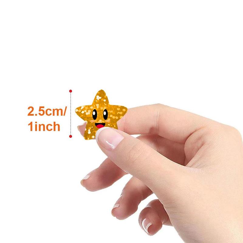 500pcs roll Glitter Star Sticker, Reward Sticker for Teachers Students Classroom, Self Adhesive Decorative Sticker for Scrapbooking, Gift Wrapping, Kids Room Wall Decor