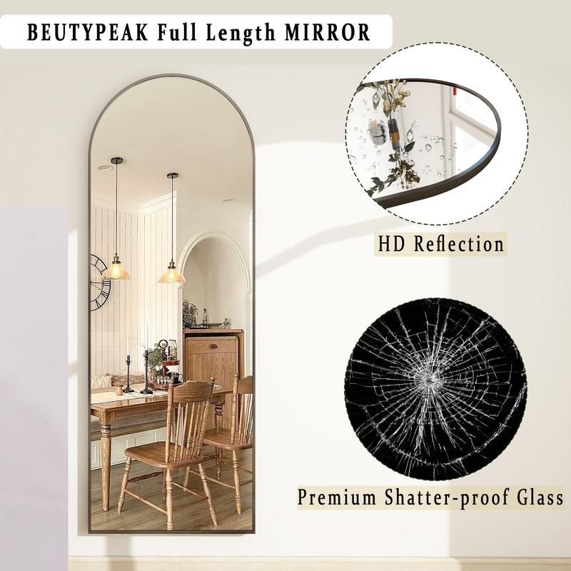 BEAUTYPEAK Arched Full Length Floor Mirror 64