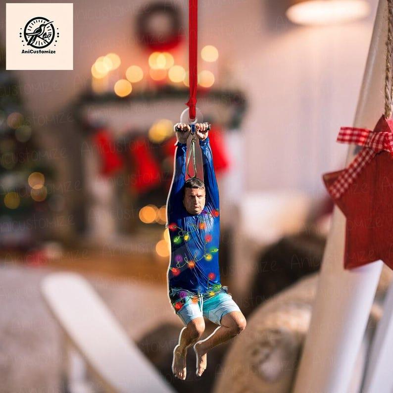 Tim Robinson Zipline Ornament, I Think You Should Leave, ITYSL, Funny Meme Gift Ornament, Meme Christmas Tree Ornament decor, ITYSL Fan gift