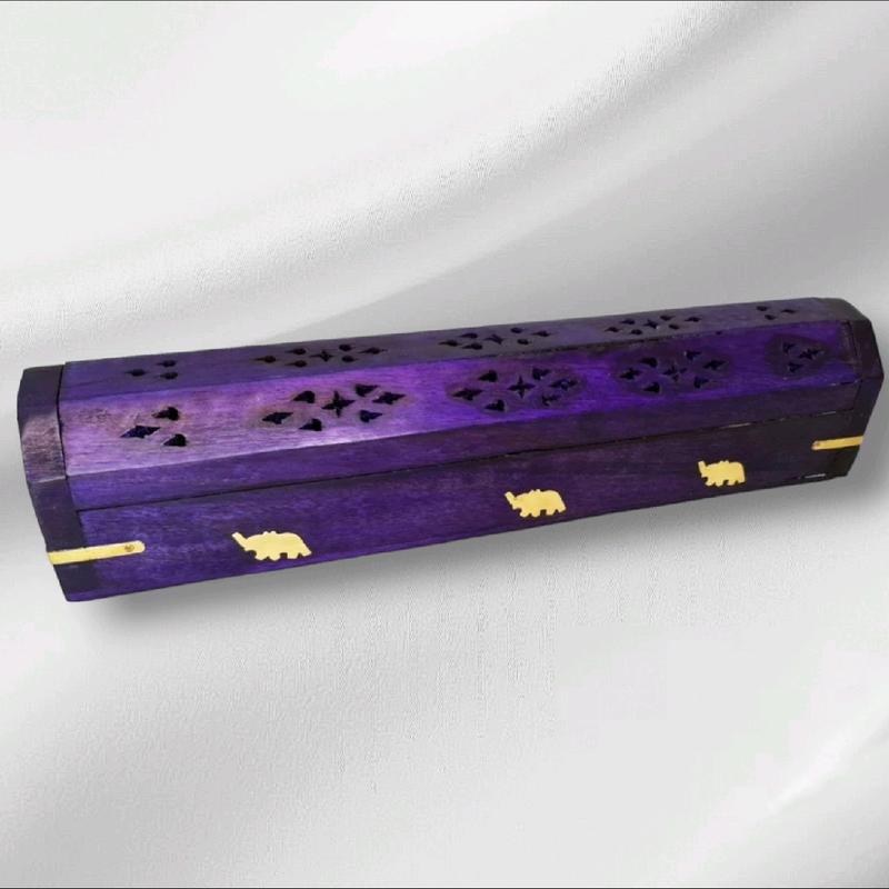 Wooden Incense Box, available in three colors, holds both incense sticks and cones.