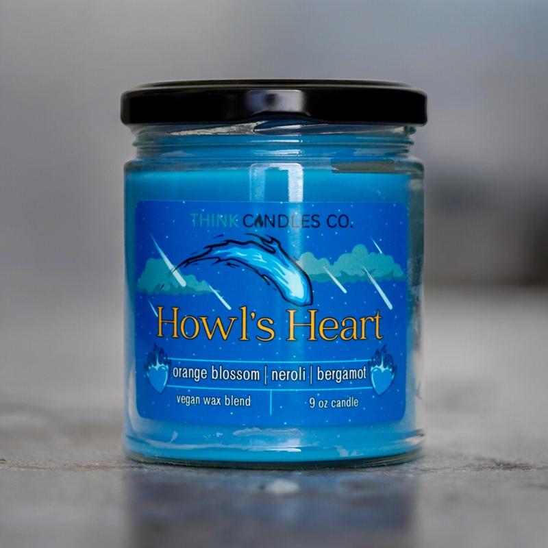 Howl's Heart Candle | Hand Poured Vegan Wax Blend Candle | 9 oz, 4 oz, 2 oz Snap Bar