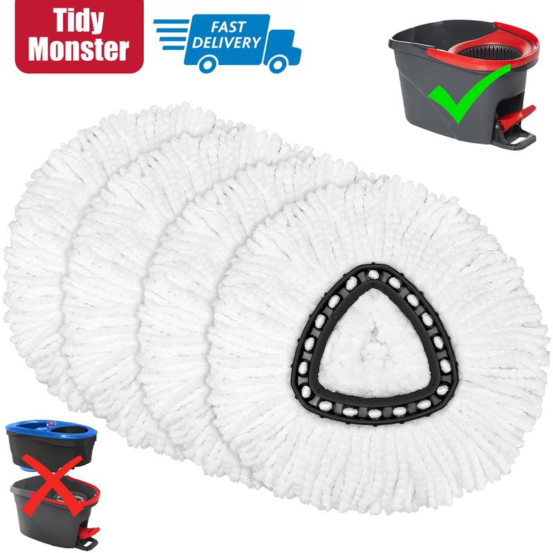 Mop Heads Refills for O-Cedar EasyWring 1 Tank System. Microfiber Spin Mop Replacements Machine Washable for Velida ocedar. For All Type of Surface