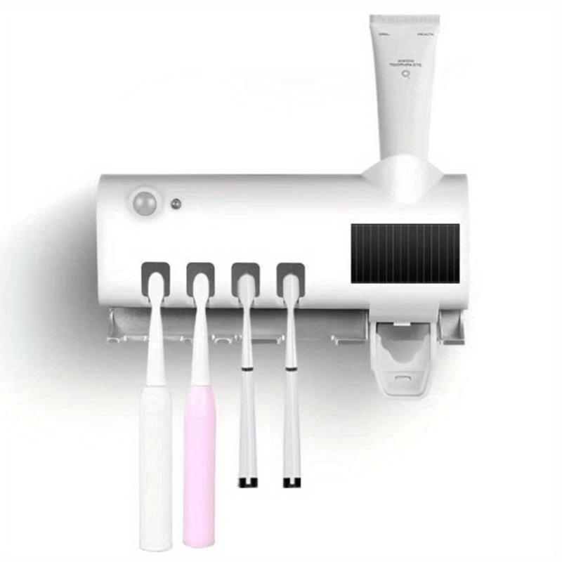 4-Slot Wall Mounted Toothbrush Holder with Intelligent Toothpaste Dispenser and Cleaning Function