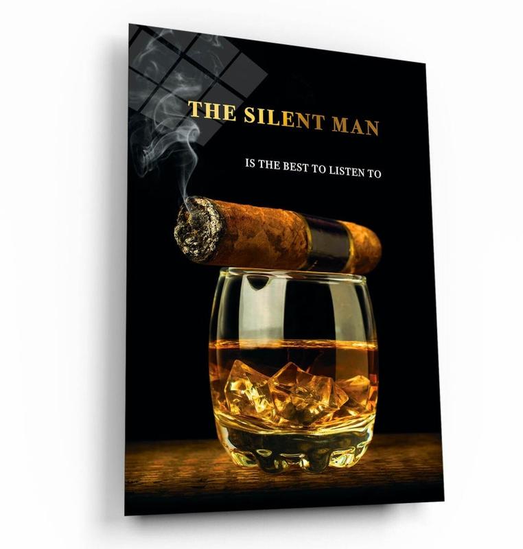 Real Men's Wall Art, Cigar Poster With Actions Over Words Theme, The True Man Gift For Him, Motivational And Inspirational Wall Art For Authentic Living