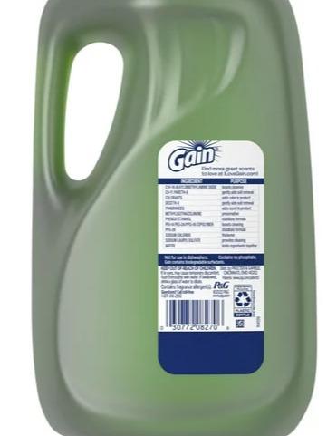 Gain Ultra Dishwashing Liquid Dish Soap, Original Scent, 90.0 fl oz (4.5) 4.5 stars out of 1896 reviews 1,896 reviews