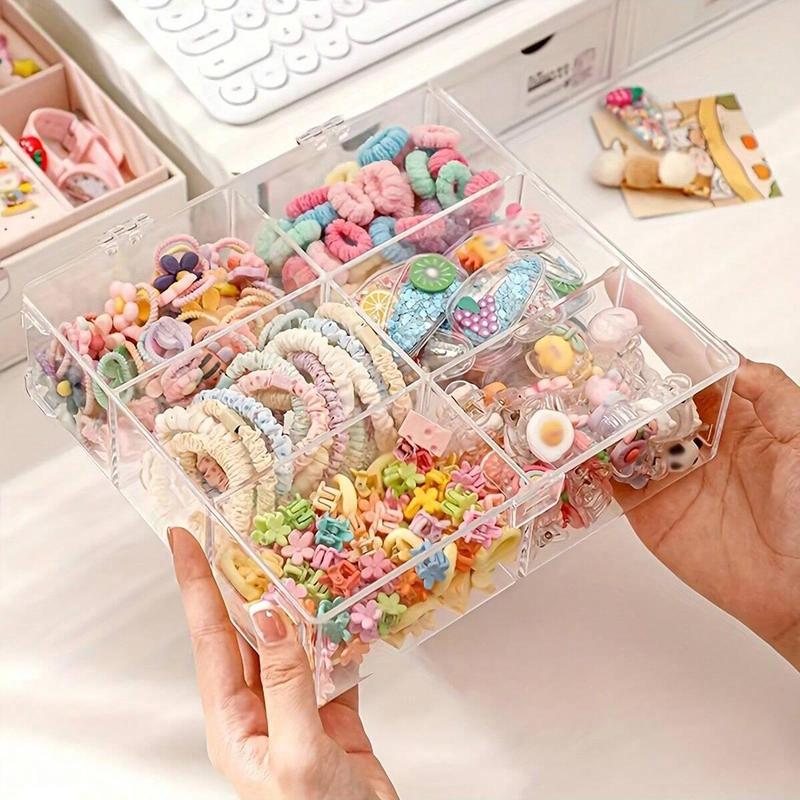 Clear Storage Display Box with Lid, 1 Count Transparent Storage Rack Contains 6 12 Compartments, Model Doll Storage Box, Home Living Room Office Decoration