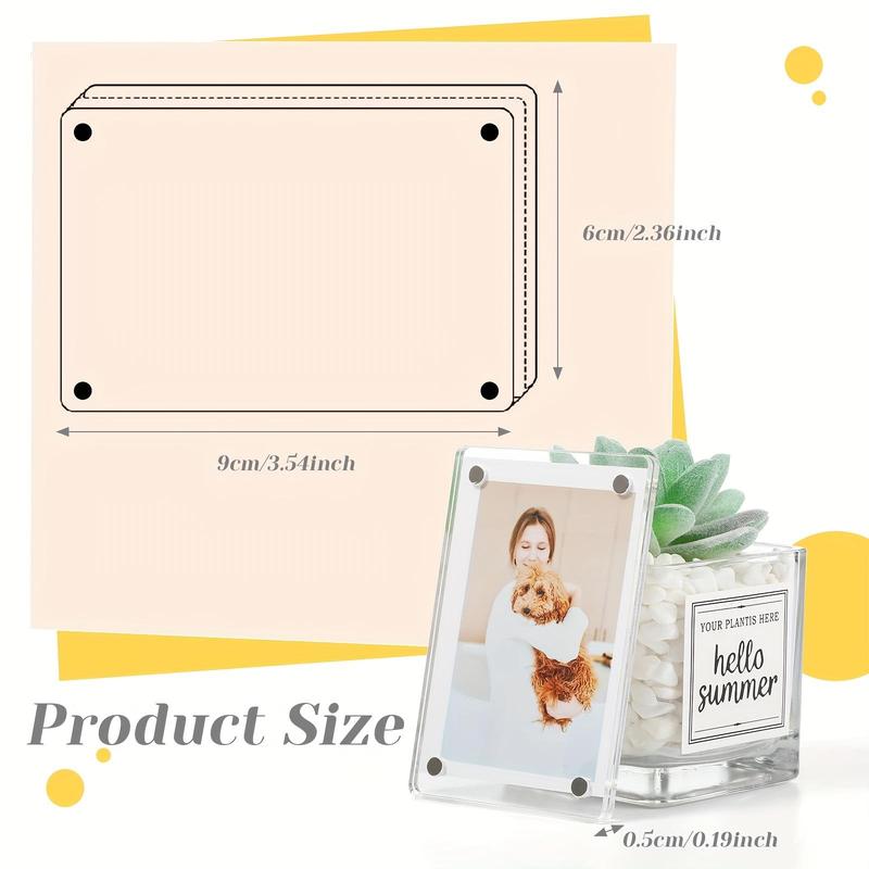 Double Sided Acrylic Magnetic Photo Frame, 5 Counts Magnetic Photo Frame, Easy To Replace, Home Decor for Living Room Bedroom