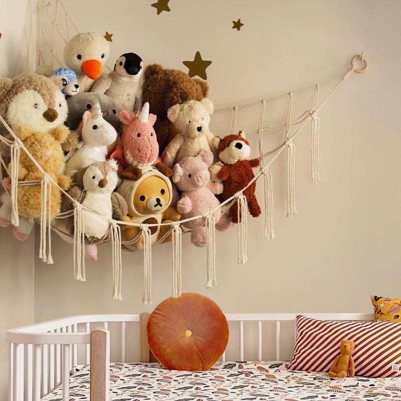 Stuffed Animal Storage Hammock or Net - Large Toy Hammock Net for Stuffed Animals Corner -Cute Hanging Stuff Organiser Room