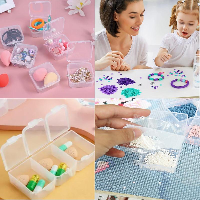 Clear Plastic Storage Box, 1 2 Sets Mini Bead Transparent Storage Container, Craft Storage Box for Jewelry Making DIY Bracelets Beads Nails Screws Small Crafts