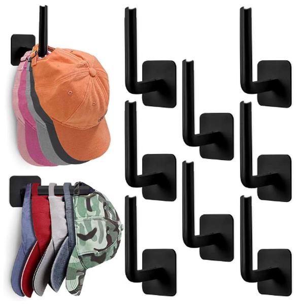 Punch-free Hat Storage Hook Hangers , 6 8Counts Self Adhesive Hat Wall Holder, Multifunctional Home Organizer for Keys Hat Towels Entryway Hallway Bathroom, Bedroom Accessories, winter Gift, Sweets Bedroom Organizers