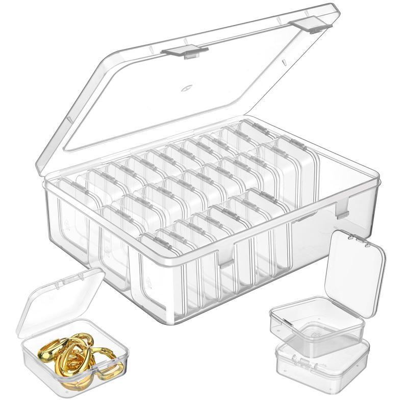 Clear Plastic Storage Box, 1 2 Sets Mini Bead Transparent Storage Container, Craft Storage Box for Jewelry Making DIY Bracelets Beads Nails Screws Small Crafts