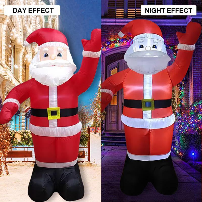 Inflatable Santa Claus Decoration, 1 Count Outdoor Garden Decoration with LED Light, Christmas Party Gift, Festive & Party Supplies