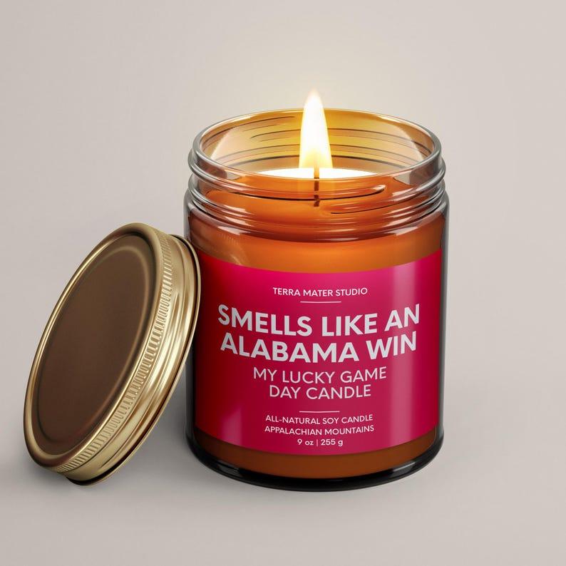 Smells Like An Alabama Win Candle | Alabama Lucky Game Day Candle | Soy Candle | Alabama Gift | Sports Fan Gift