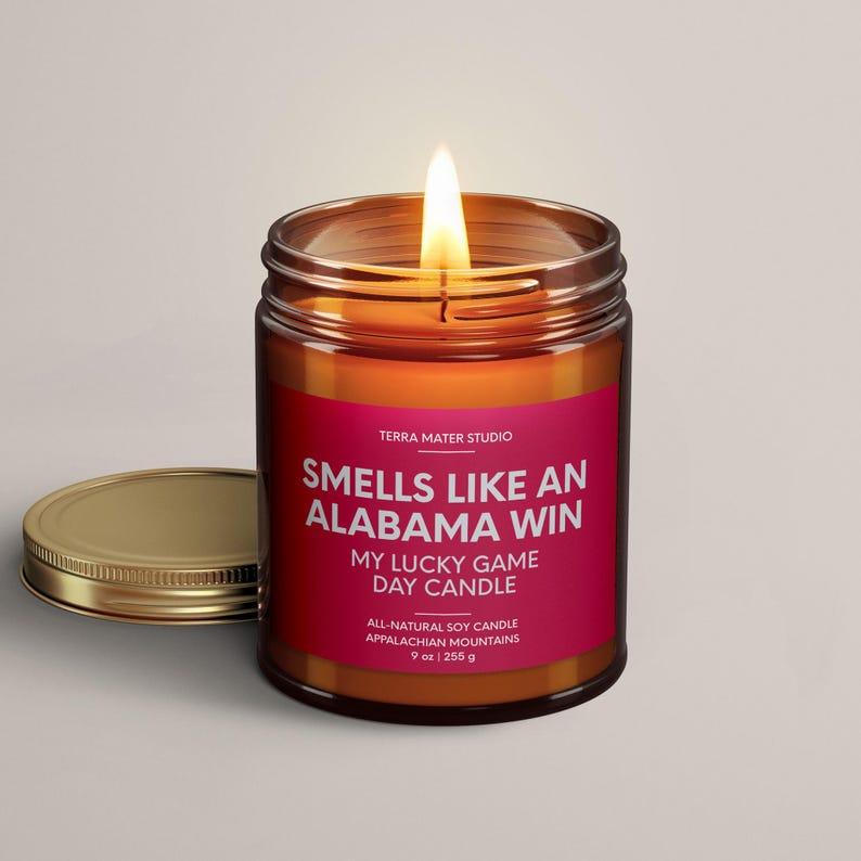 Smells Like An Alabama Win Candle | Alabama Lucky Game Day Candle | Soy Candle | Alabama Gift | Sports Fan Gift