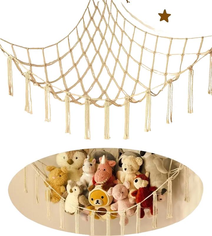 Stuffed Animal Storage Hammock or Net - Large Toy Hammock Net for Stuffed Animals Corner -Cute Hanging Stuff Organiser Room