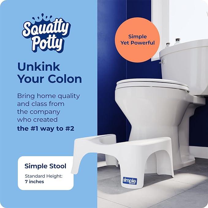 Squatty Potty Simple Bathroom Toilet Stool, White, 7