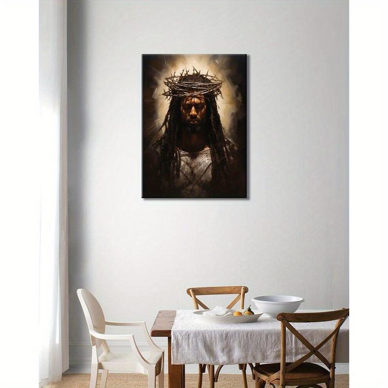 African American Black Jesus Wall Art, Christian Wall Decor, God Jesus Poster rimless