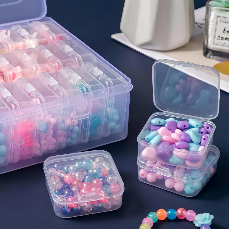 Bead Organizer, 1 Count Transparent Storage Box with 31pcs Individual Boxes, Plastic Clear Container for DIY Bracelet, Craft, Nail Accessories