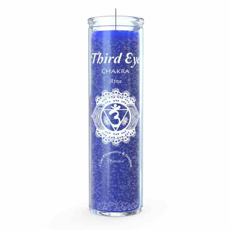 100% Paraffin Wax Third Eye Chakra Candle - Clean Burning Cotton Wick - 120 Hour Burn Time