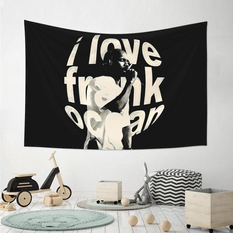 Frank Music Ocean Tapestry Wall Hanging Anime Cool Posters Gift Tapestries, Black