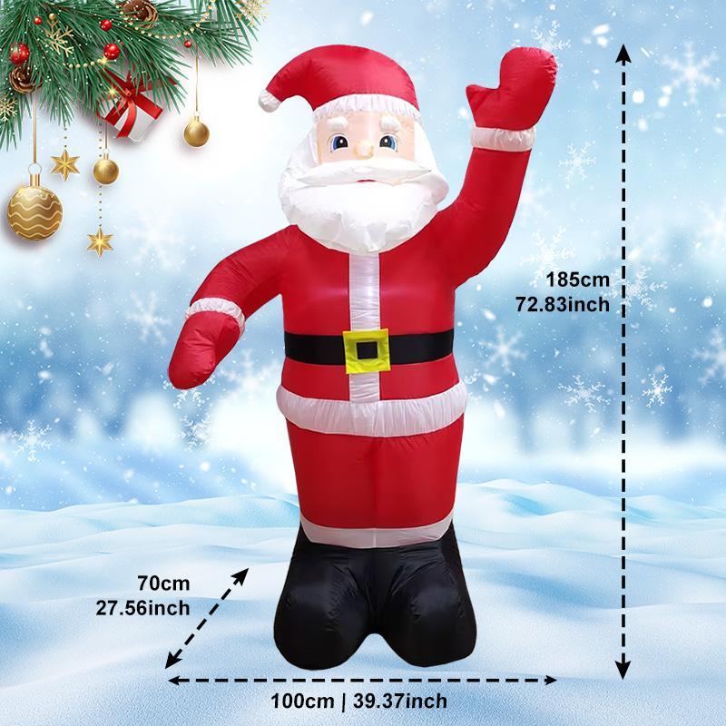 Inflatable Santa Claus Decoration, 1 Count Outdoor Garden Decoration with LED Light, Christmas Party Gift, Festive & Party Supplies