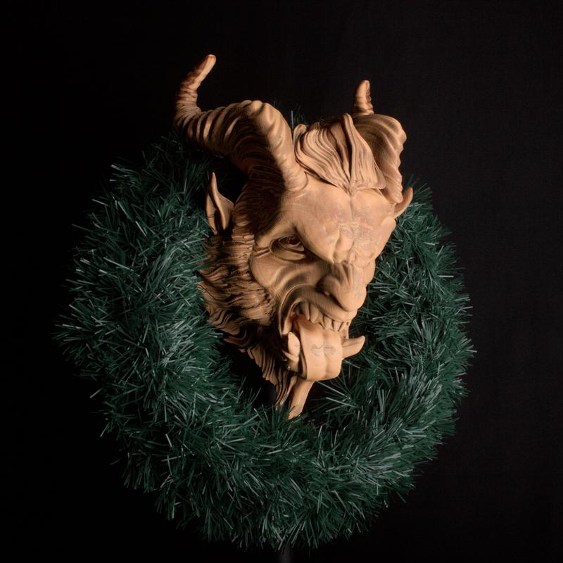 Wall Mounted Krampus Head – Unleash the Darkness of the Holidays