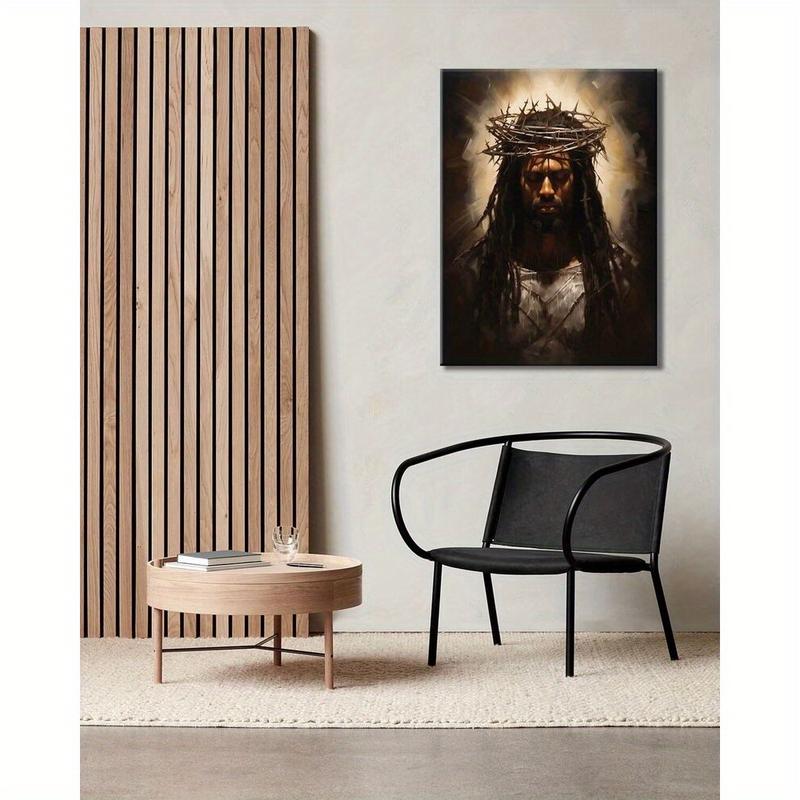 African American Black Jesus Wall Art, Christian Wall Decor, God Jesus Poster rimless