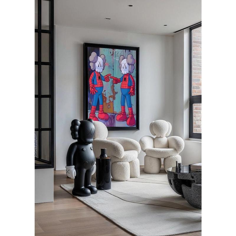 Kaws Spiderman Poster Print rare, Hypebeast Figure, Graffiti, Hypebeast Toys, Kaws picture, graffiti wall art