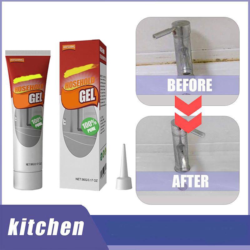 Refrigerator and washing machine seal stain cleaning gel, multi-purpose cleaning gel, household cleaner, suitable for stains on sink, bathtub, toilet seals, bathroom kitchen stain cleaning, for stubborn dirt attached to bathtub or shower seals