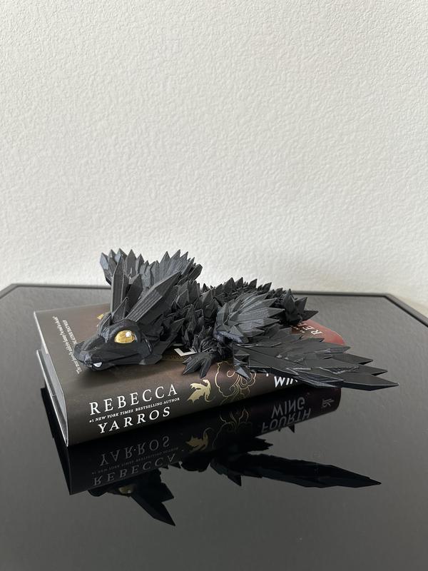 Black and Gold Dragon Combo Set | Articulating Dragons | Bookshelf Decor