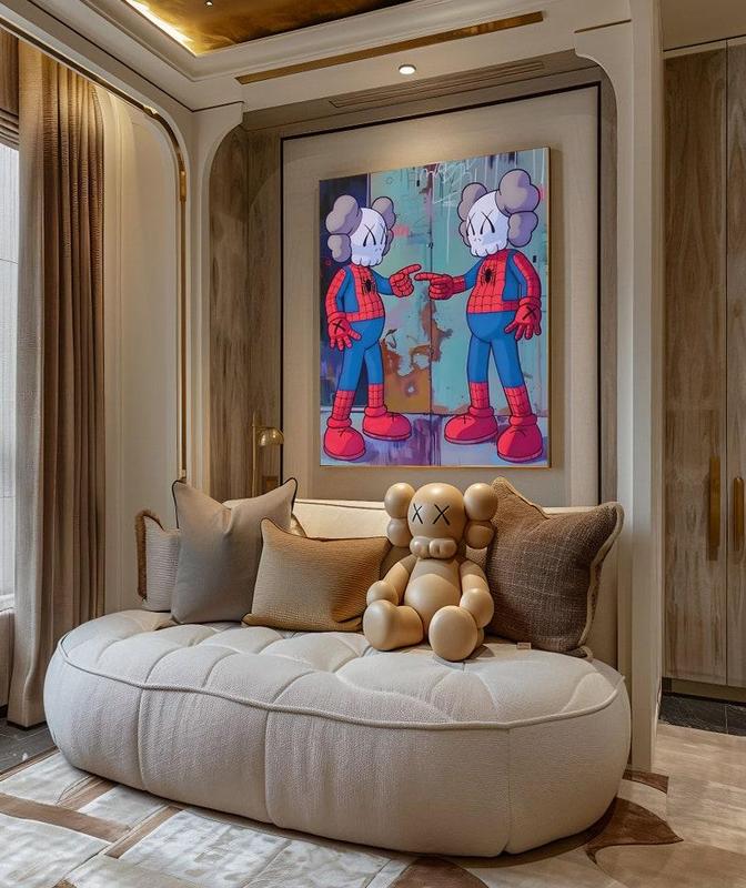 Kaws Spiderman Poster Print rare, Hypebeast Figure, Graffiti, Hypebeast Toys, Kaws picture, graffiti wall art