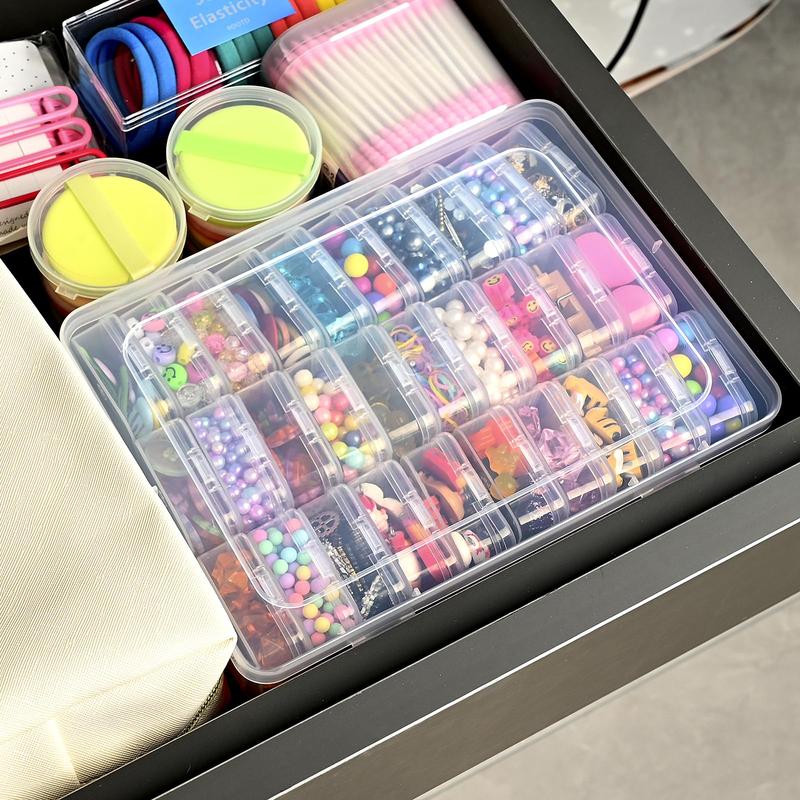 Clear Plastic Storage Box, 1 2 Sets Mini Bead Transparent Storage Container, Craft Storage Box for Jewelry Making DIY Bracelets Beads Nails Screws Small Crafts