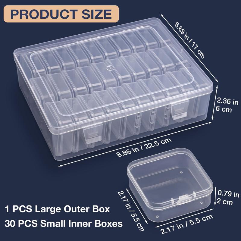 Clear Plastic Storage Box, 1 2 Sets Mini Bead Transparent Storage Container, Craft Storage Box for Jewelry Making DIY Bracelets Beads Nails Screws Small Crafts