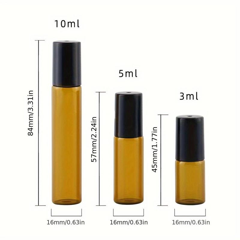 Glass Bottle with Ball (1 Set), Empty Aromatherapy Bottle, Refillable Perfume Bottle for Home & Travel