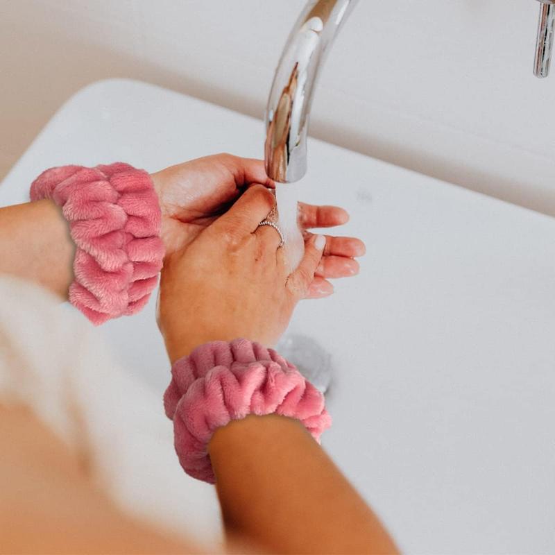 2 Pairs Wrist Washband for Women Washing Face, Wrist Spa Washband Absorbent Wristbands, Prevent Liquids from Spilling Down Your Arms Accessories