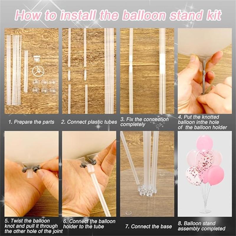 4 Sets Balloon Stand Kit Balloon Sticks With Base for Table Balloon Stands With Base for Floor Balloon Arch Stand With Base Balloon Stands for Table Baby Shower Birthday Wedding Party Decorations