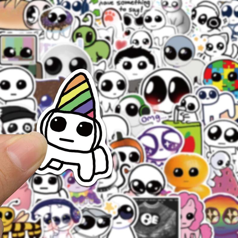 Cartoon TBH Creature Pattern Sticker, 50pcs set Cute Self Adhesive Decorative Stickers, DIY Decals for Water Bottle, Laptop, Phone Case, Scrapbooking