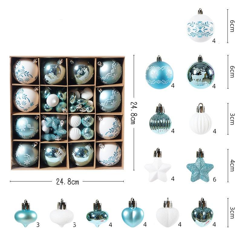 52PCS Painted Snow Ball Christmas Christmas Ball Electroplated Decoration Christmas Tree Hanging Decorations Christmas Ball for Xmas Trees Party Holiday Decorations christmas tree decoration christmas  lights