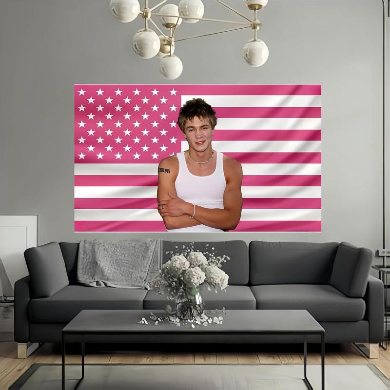 Art tapestry Chad Michael wall hanging national pink murray american flag poster blanket suitable for college dorm cave bedroom living room pink flags for bedroom merch fan gift Decor Curtain