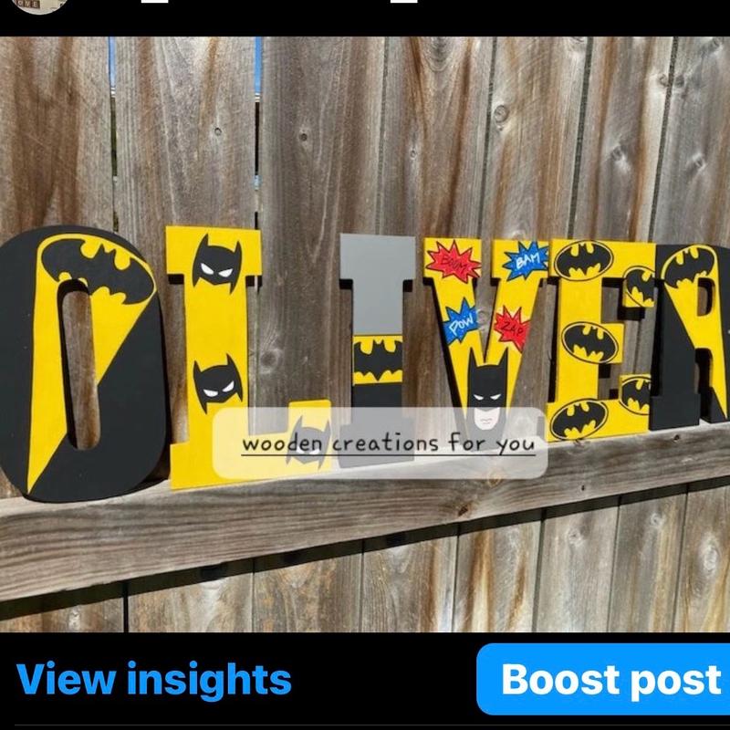 Hand painted superhero letters