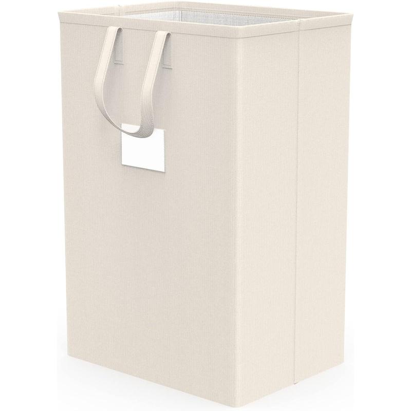 75L Large Laundry Hamper with Handles, Dirty Clothes Hamper for Bedroom Waterproof, Freestanding Tall Laundry Basket Waterproof, Hamper for Bedroom, Bathroom, Dorm, Toys Storage (Ivory) Organiser