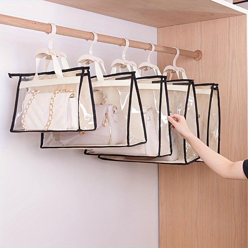 Clear Dustproof Storage Bag, 5 Counts set Hanging Clothes Storage Bag with Handle, Home Organizer for Bedroom Wardrobe Closet