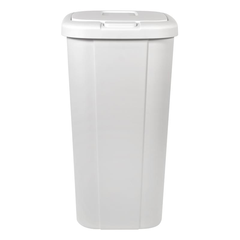 13.3-Gallon White Trash Can with Touch Lid