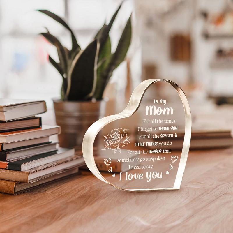 Gifts for Mom, Mom Christmas Gifts - Acrylic Keepsake 3.9x3.9 Inch - I Love You Mom Birthday Gifts from Son - Best Mothers Day Valentines Day Gifts for Mom mini toy