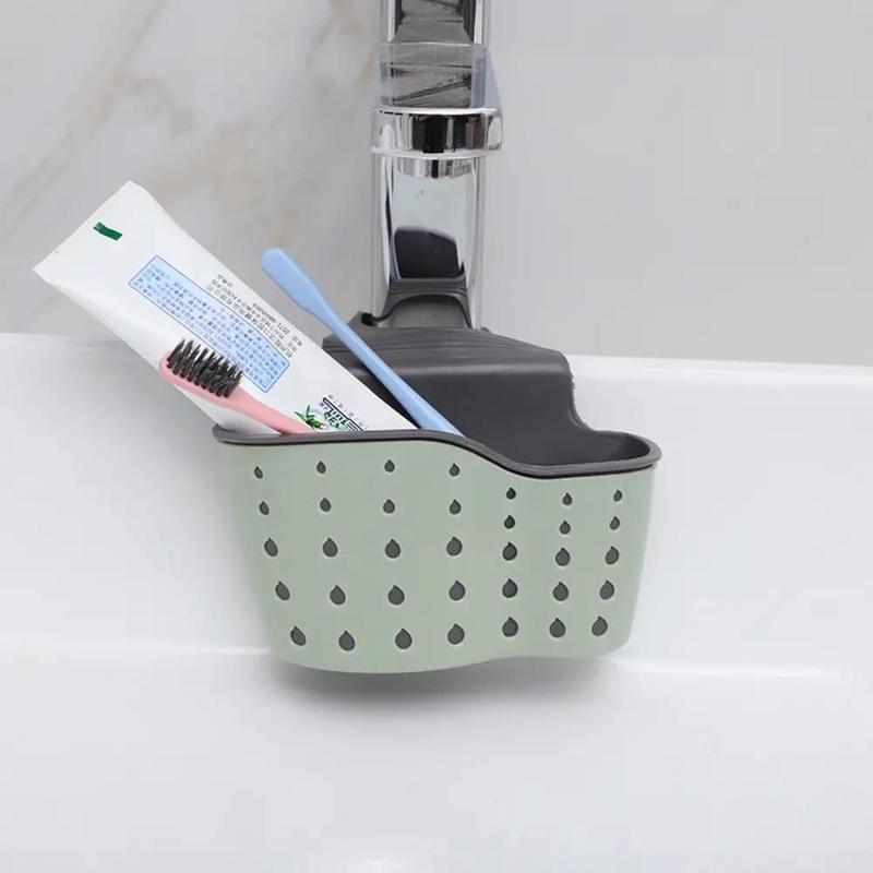 Multifunctional Sink Hanging Drain Storage Basket, Faucet Sponge Holder, Kitchen Storage Basket