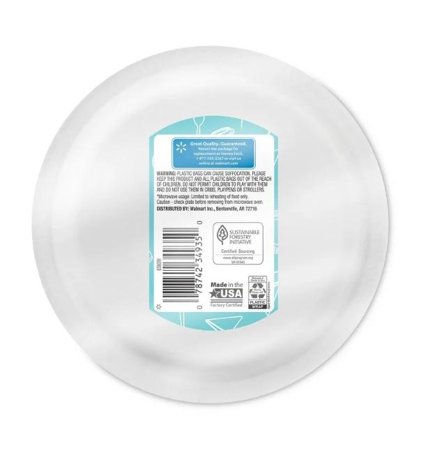 Great Value Everyday Disposable Paper Plates, 8.5