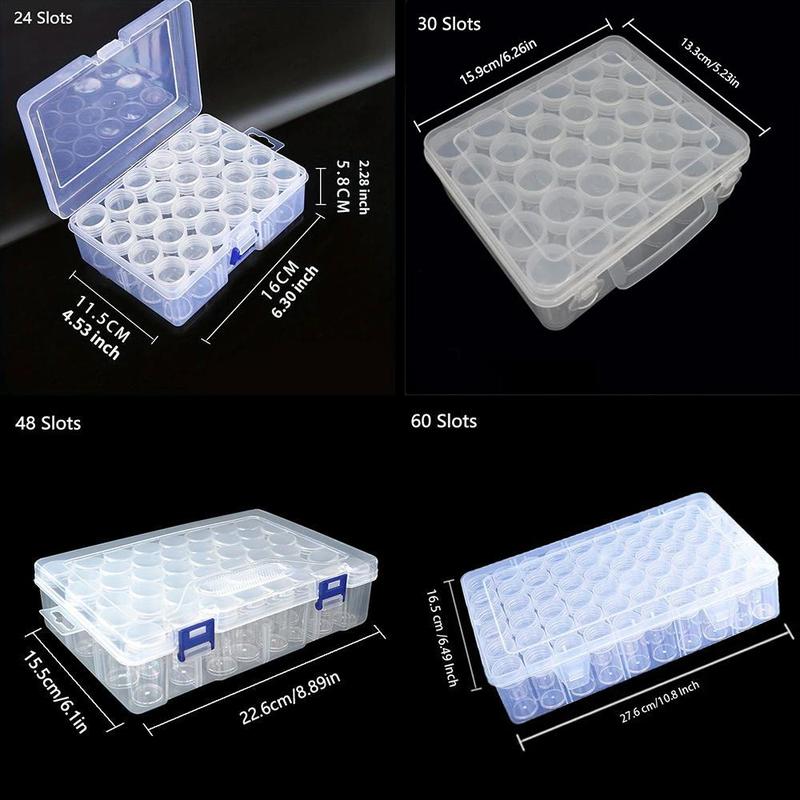 24 30 48 60 Grids Diamond Art Painting Tools Box, Bead Storage Diamond Mosaic Transparent Boxes, DIY Diamond Art Crafts Accessories, Christmas Gift