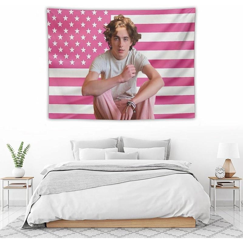 American Timothee Flag Tapestry Chalamet Poster Suitable for College Dormitories, Bridal Chambers, Living Rooms, Dormitories, Background Decorations, National Flag Gifts Merch