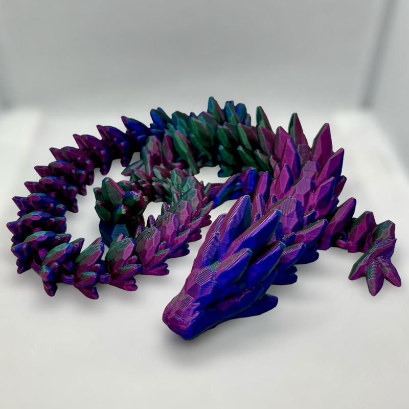 3D Printed Articulated Gemstone Dragon, Different sizes Available, Rainbow Colors Available Decor Gift Lover