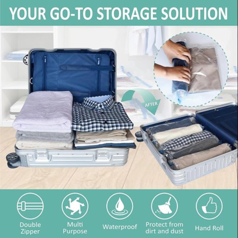 Vacuum Storage Bag, 1 Count Roll Compression Bag, Space Saving Storage Bag, Traveling Storage Bag for Business Trip, Traveling Accessories